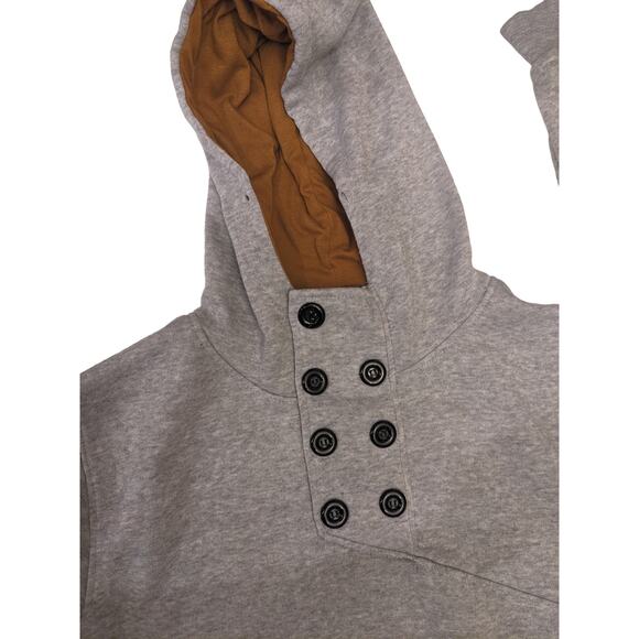 SPOP Hoodie Sweatshirt Womens XXL Pullover Buttons Gray Brown Athleisure Urban - Picture 5 of 16